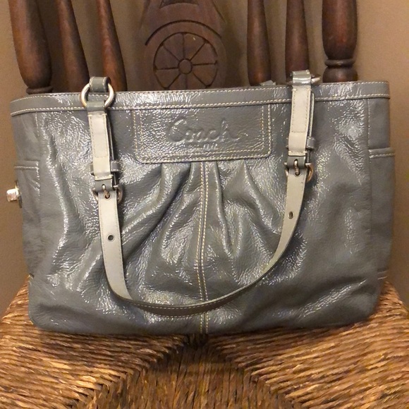 Coach Bags Authentic Grey Leather Coach Purse Poshmark